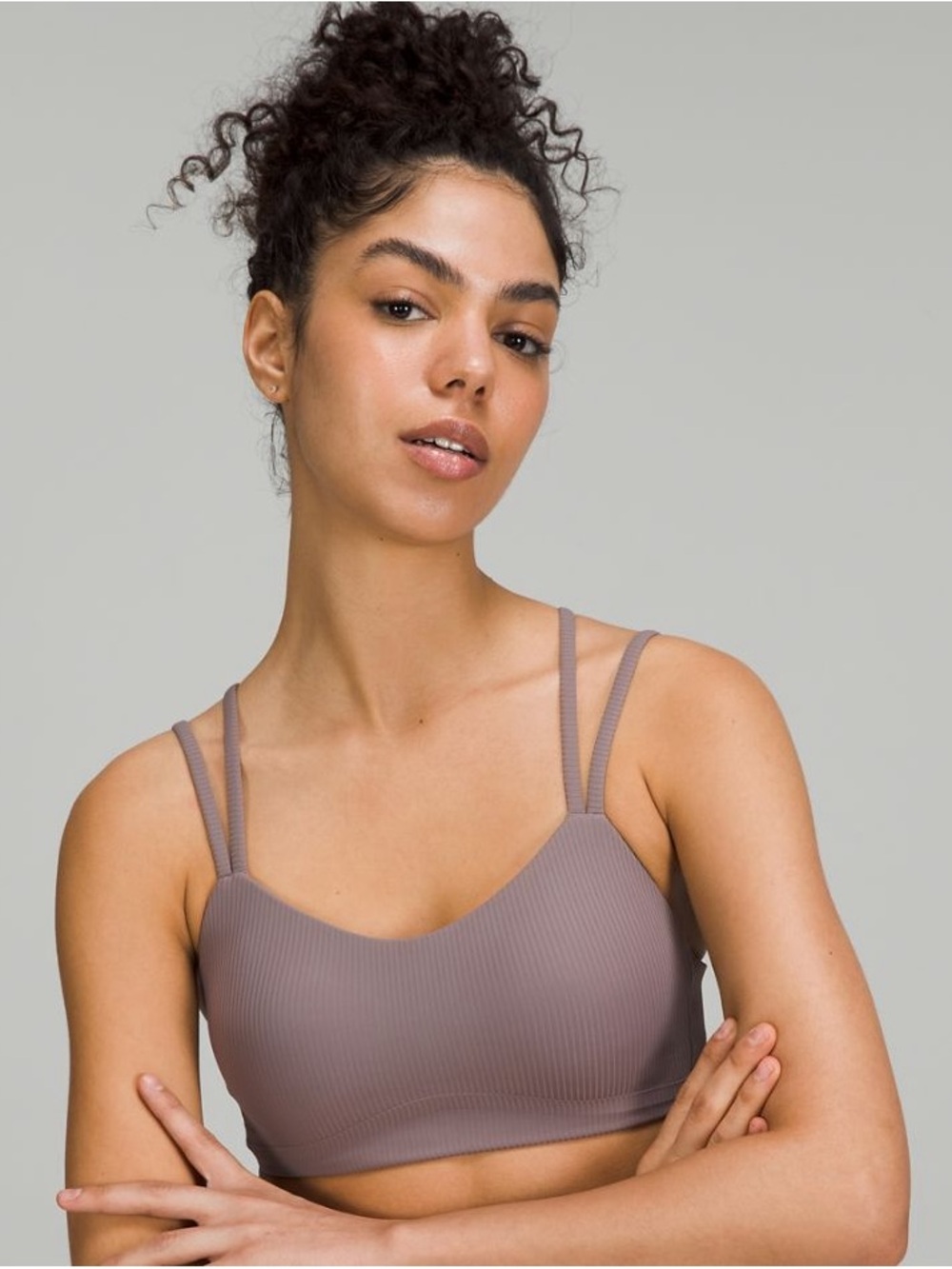 lululemon athletica Ribbed Double-Strap Bralette - Taupe